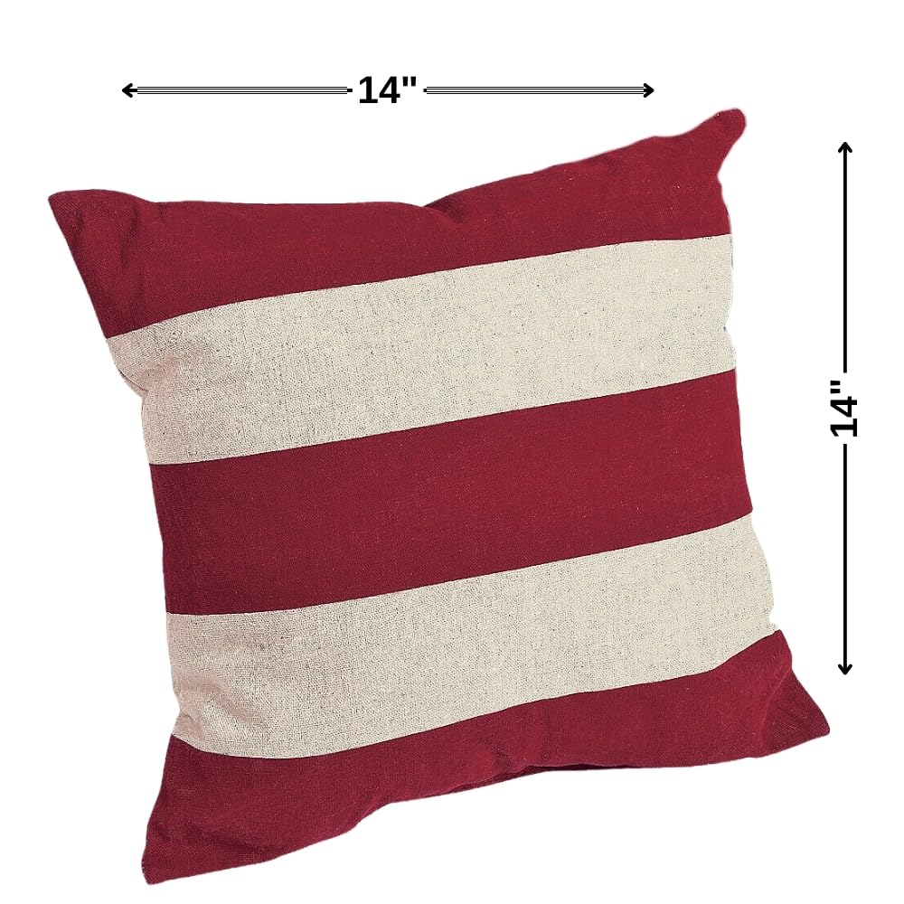 Fun Express 14" x 14" Patriotic Stars and Stripes Decorative Pillow Set, 2 Piece, American and Americana Decor, Great for Memorial Day, 4th of July, Veterans Day and Any Patriotic Event Fun Express