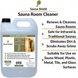 Sauna Shield Sauna Room Cleaner: Renews & Cleanses Sauna Rooms & Sauna Wood (1.32 Gallons) Sauna Shield