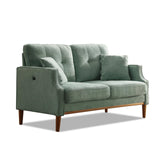 SoarTalent 56.7" Loveseat Sofa Small Couch Fabric Upholstered 2-Seat Sofa with USB Port for Small Place, Apartment, Living Room,Office(Mint Green) SoarTalent