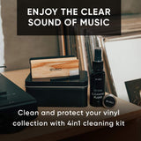 EVEO Vinyl Record Cleaning Kit - 4-in-1 Premium Vinyl Record Cleaner & Vinyl Cleaning Kit with Velvet Brush, Vinyl Cleaner Liquid, Duster & Turntable Stylus Gel EVEO