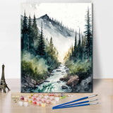 TUMOVO Paint by Number for Adults Forest Landscape Paint by Numbers Watercolor Landscape DIY Adults' Paint-by-Number Kits Nature Scenery Acrylic Painting Art Crafts 16"x20"(Frameless) TUMOVO