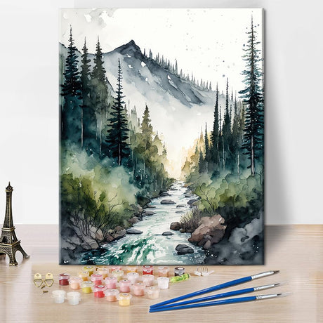 TUMOVO Paint by Number for Adults Forest Landscape Paint by Numbers Watercolor Landscape DIY Adults' Paint-by-Number Kits Nature Scenery Acrylic Painting Art Crafts 16"x20"(Frameless) TUMOVO
