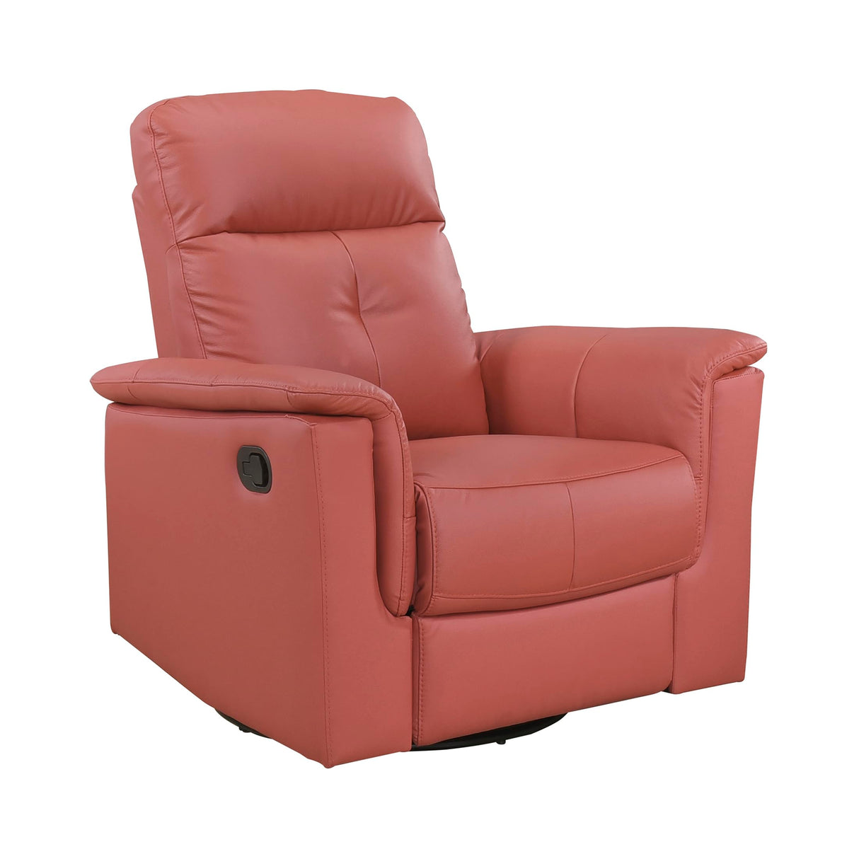 Lexicon Swivel Glider Recliner Chair, Comfy Nursery Glider, Top Grain Leather Match Recliner, Manual Reclining Chair for Living Room/Office/Apartment, Red Lexicon