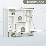 Tangkula Wall Mounted Desk, Folding Wall Table Floating Desk Wall Mount Laptop Desk, Space Saving Wall Mounted Table Wall Desk with Storage Drawer & Shelves (White) Tangkula