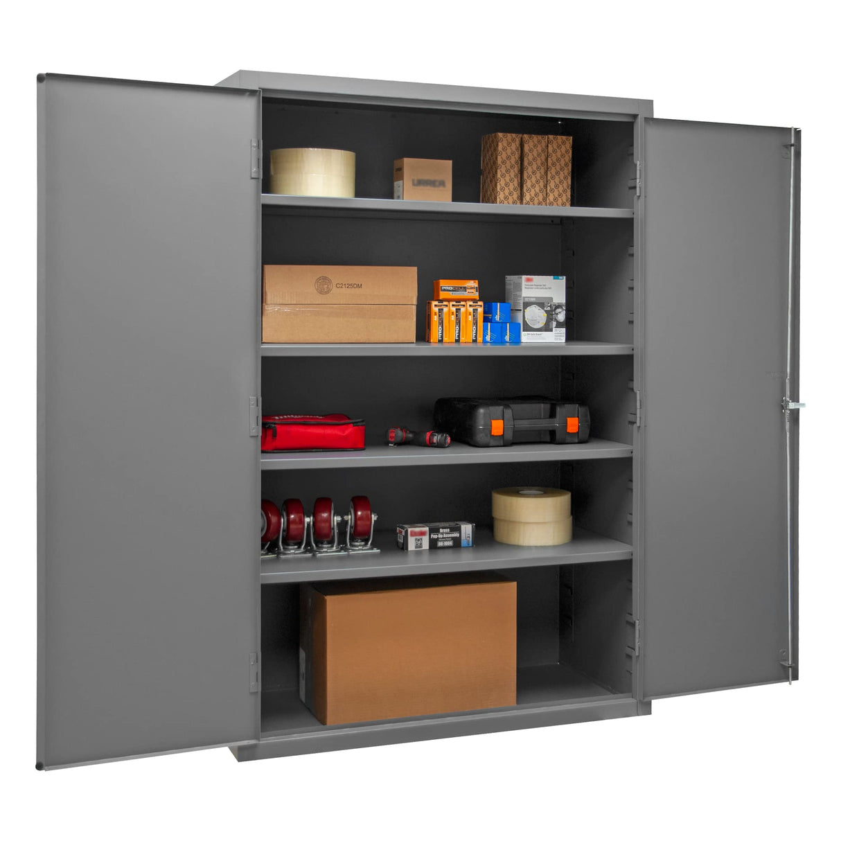 Durham Welded 14 Gauge Steel Heavy Duty Cabinet, JC-482478-4S-95, 700 lbs Capacity, 24" Length x 48" Width x 78" Height, 4 Shelves Durham