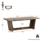 Tribesigns 70.87-Inch Executive Computer Desk: Large Home Office Desk with Solid Wooden Pedestal, Industrial Wood Study Writing Table, Workstation Business Furniture, Brown Tribesigns