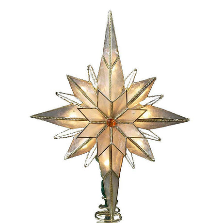 Kurt Adler UL3016 10-Light 10-Inch Capiz Classical Multi-Pointed Bethlehem Star Treetop Kurt S. Adler