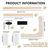 Adjustable Embroidery Table Stand, Cross Stitch Hoop Stand, Wood Embroidery Holder for Lap or Table Top Cross Stitch or Tapestry Needlepoint Embroidery, 2 Sizes Rod ( 11.8" and15.75) LKCXMZP