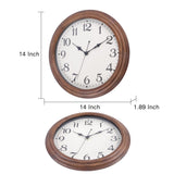 Vigorwise 14 Inch Wooden Wall Clock, Retro Wood Wall Clocks Battery Operated, Large Silent Sweep Movement Accurate Wall Clock for Living Room Bedroom Housewarming Xmas New Year Present Vigorwise