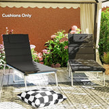 Outsunny Outdoor Lounge Chair Cushion Set of 2, 80" x 26" UPF50+ 230gsm Olefin and 25D High-Density Foam, Foldable Patio Chaise Lounge Cushion Set, Fade Resistant for Lawn Pool, Black