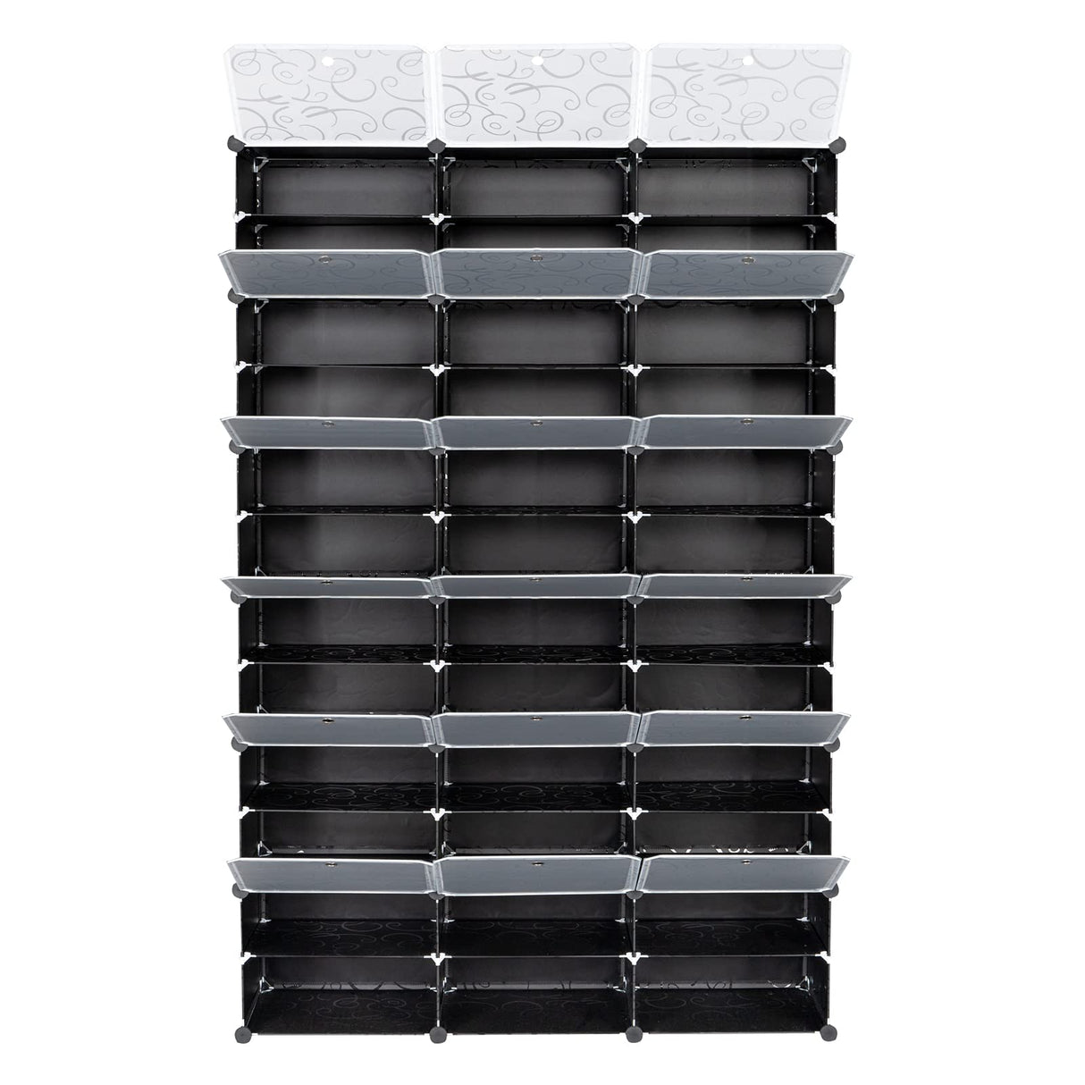 Generic 12-Tier Portable 72 Pair Shoe Rack Organizer 36 Grids Tower Shelf Storage Cabinet Stand Expandable for Heels, Boots, Slippers (Black) Generic