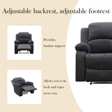 Recliner Chair for Adults, Classic and Traditional Manual Recliner Chair with Overstuffed Arms and Back, Manual Single Sofa, Ergonomic Adjustable Reclining Chairs for Adults, Corduroy-Grey SNKBOAT