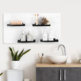 Blulu 4 Pack 10 x 4.3 Inch Slatwall Shelves, Retail Display Shelves Panel Metal Boutique Display Slat Wall Shelf Accessories for Home Shoe Stores Boutiques Storage Shelf Organization(Black) Blulu