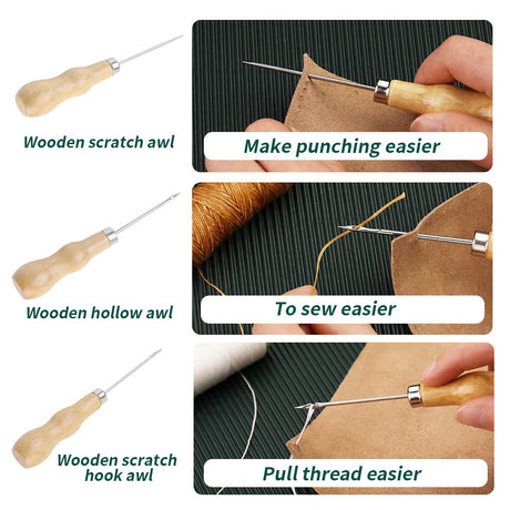 WONVOC Book Binding Kit, Book Making Kit, Bone Folder Tool for Paper Crafting, Awl Tool Bookbinding,Waxed Thread, Bookbinding Needles for DIY Bookbinding Crafts WONVOC