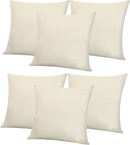 Sublimation Pillow Covers Blank 16x16 Inch BeigeThrow Pillow Cases Bulk for HTV Heat Transfer Vinyl Set of 6 Linen