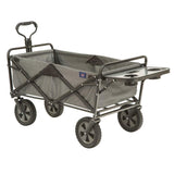 MacSports Collapsible Outdoor Utility Wagon with Folding Table and Drink Holders, Gray MacSports