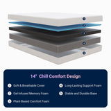 Avenco King Size Mattress, 14 Inch King Mattresses with Gel Memory Foam for Cool Night & Pressure Relief, Mattress in a Box Medium Plush Feel with Motion Isolating Avenco