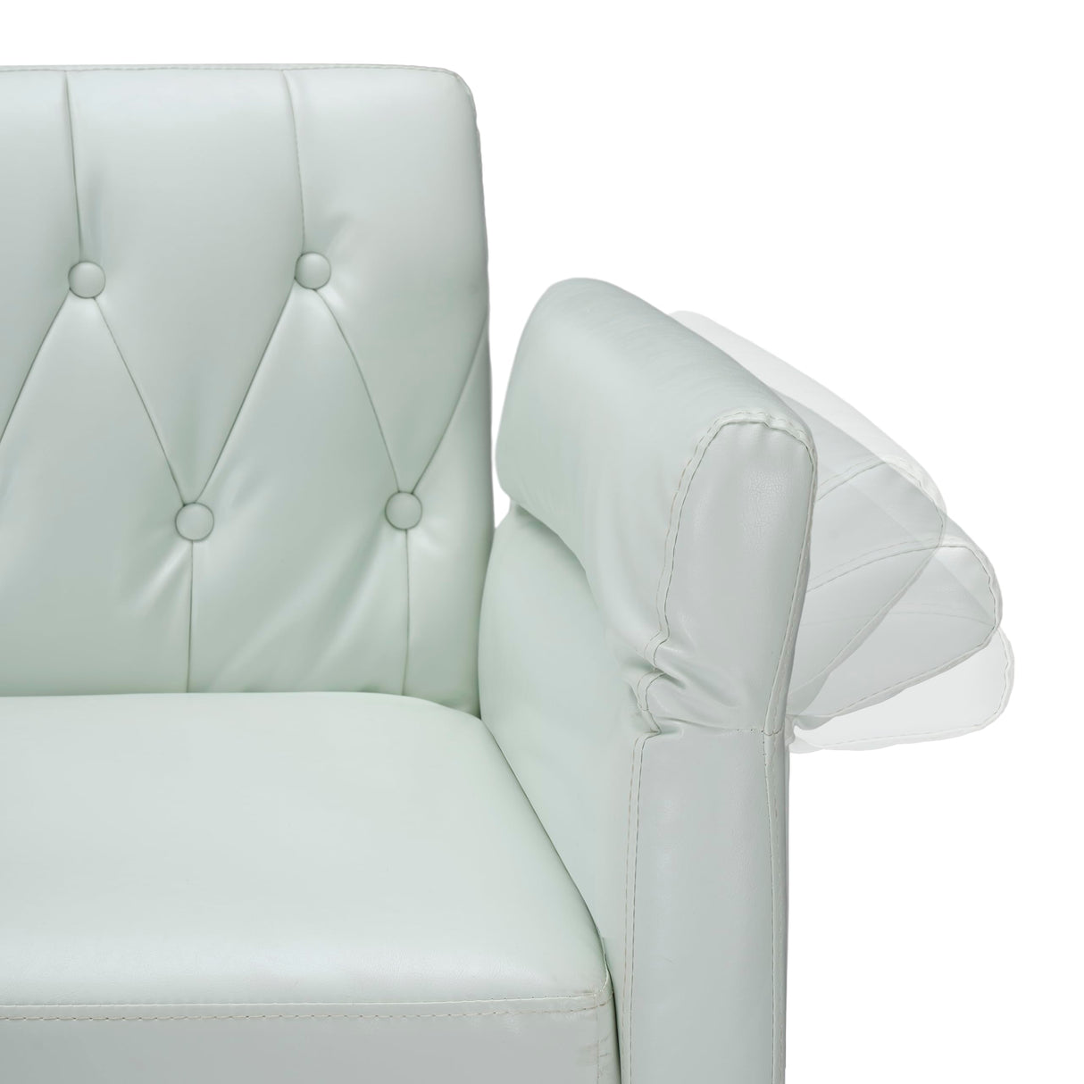 Ball & Cast 61.4"/67.71" Faux Leather Upholstered Sleeper Sofa Bed,Convertible Loveseat Couch w/Pillow&Adjustable Arm&Back,Button Tufted Modern Futon Daybed for Apartment Office,White Ball & Cast