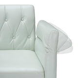 Ball & Cast 61.4"/67.71" Faux Leather Upholstered Sleeper Sofa Bed,Convertible Loveseat Couch w/Pillow&Adjustable Arm&Back,Button Tufted Modern Futon Daybed for Apartment Office,White Ball & Cast