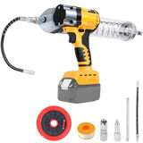 Daspom Cordless Grease Gun Compatible with De-Walt 20V Battery, 13000 PSI Brushless Motor Electric Grease Gun with 600ml Grease Cartridges and Accessories (No Battery Included) Daspom