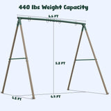 Hapfan Swing Sets for Backyard with 45" Platform Swing and Belt Swing, 440 lbs Swingset Outdoor for Kids, Outdoor Play Equipment Hapfan