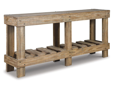 Signature Design by Ashley Susandeer Rustic Farmhouse Console Sofa Table, Brown Signature Design by Ashley