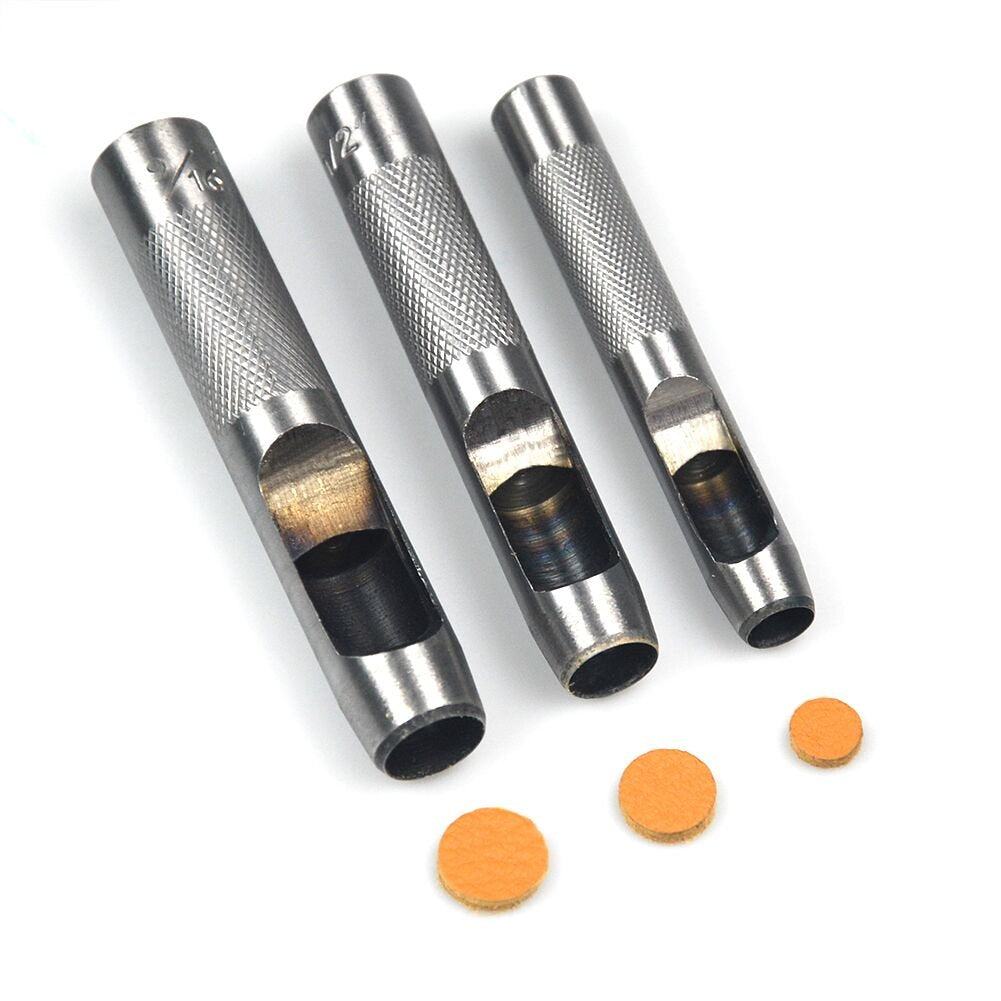 OWDEN 12Piece Leather Hole Punch Set with a Free Cutting mat,Leather Tool,Leather Hollow Punch Set, Round Hole Punch Set,Cut Leather Rubber Paper Soft Material OWDEN