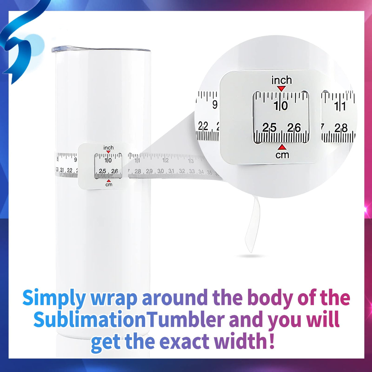 2 Pack Sublimation Blanks Tumblers Width Measurer, Easily Measure The Height and Width of Your Sublimation Tumblers, Use for Heat Press Sublimation Blanks Tumblers Skinny Straight Cup SZLTZK