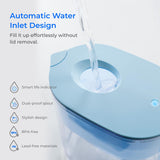 Waterdrop Water Filter Pitcher with 1 Filter, 200-Gallon Long-Life, 10-Cup Large Water Filter Pitcher, NSF Certified, 5X Times Lifetime, Reduces PFOA/PFOS, Chlorine, Blue Waterdrop