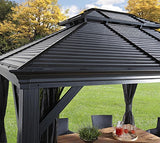 Sojag Outdoor 10' x 14' Mykonos Double Roof Hardtop Gazebo Outdoor Sun Shelter Sojag