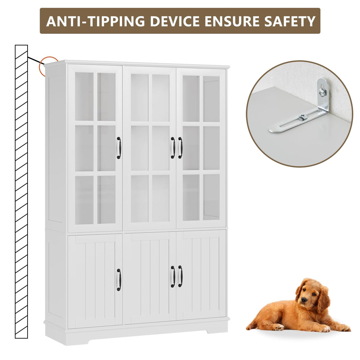 LUXOAK 71" LED Storage Cabinet Set - Versatile Display & Organiser with Adjustable Shelves in White LUXOAK