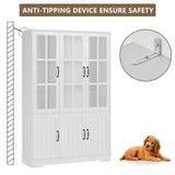 LUXOAK 71" LED Storage Cabinet Set - Versatile Display & Organiser with Adjustable Shelves in White LUXOAK