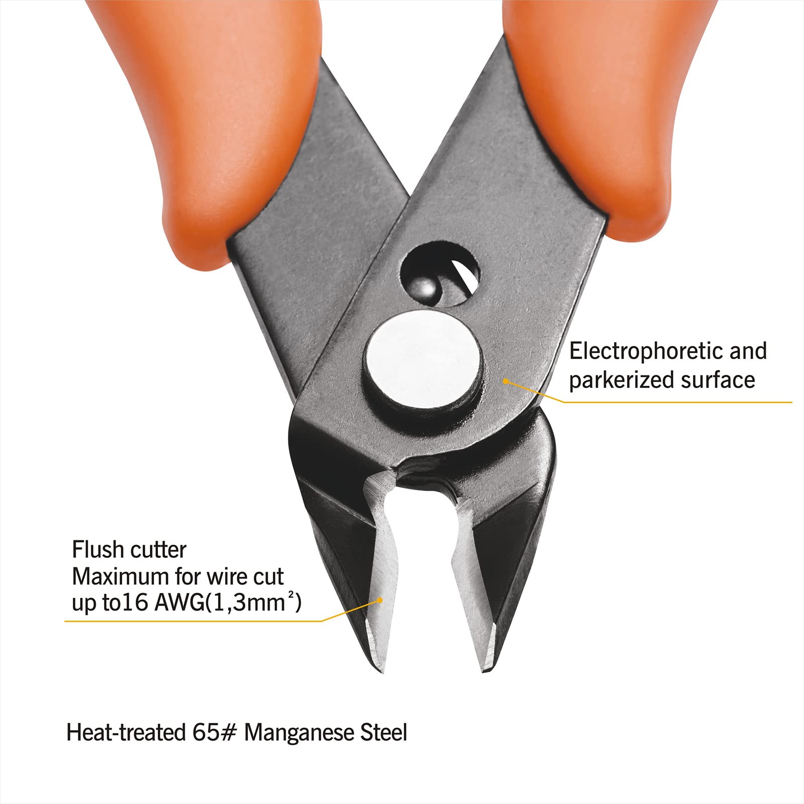 KATA 5 Inch Micro Wire Cutters, Precision Mini Flush Cutters and Clean Cut Pliers for Electronics, Model, Jewelry, Model Kits, Orange - WoodArtSupply