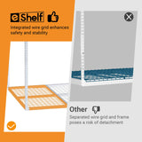 eShelf 4ftx8ft Overhead Garage Storage Rack, Heavy-Duty Metal Garage Ceiling Storage Rack, 22''-40" Adjustable Ceiling Drop-Down, 600 lb. Loading Weight Capacity, White eShelf