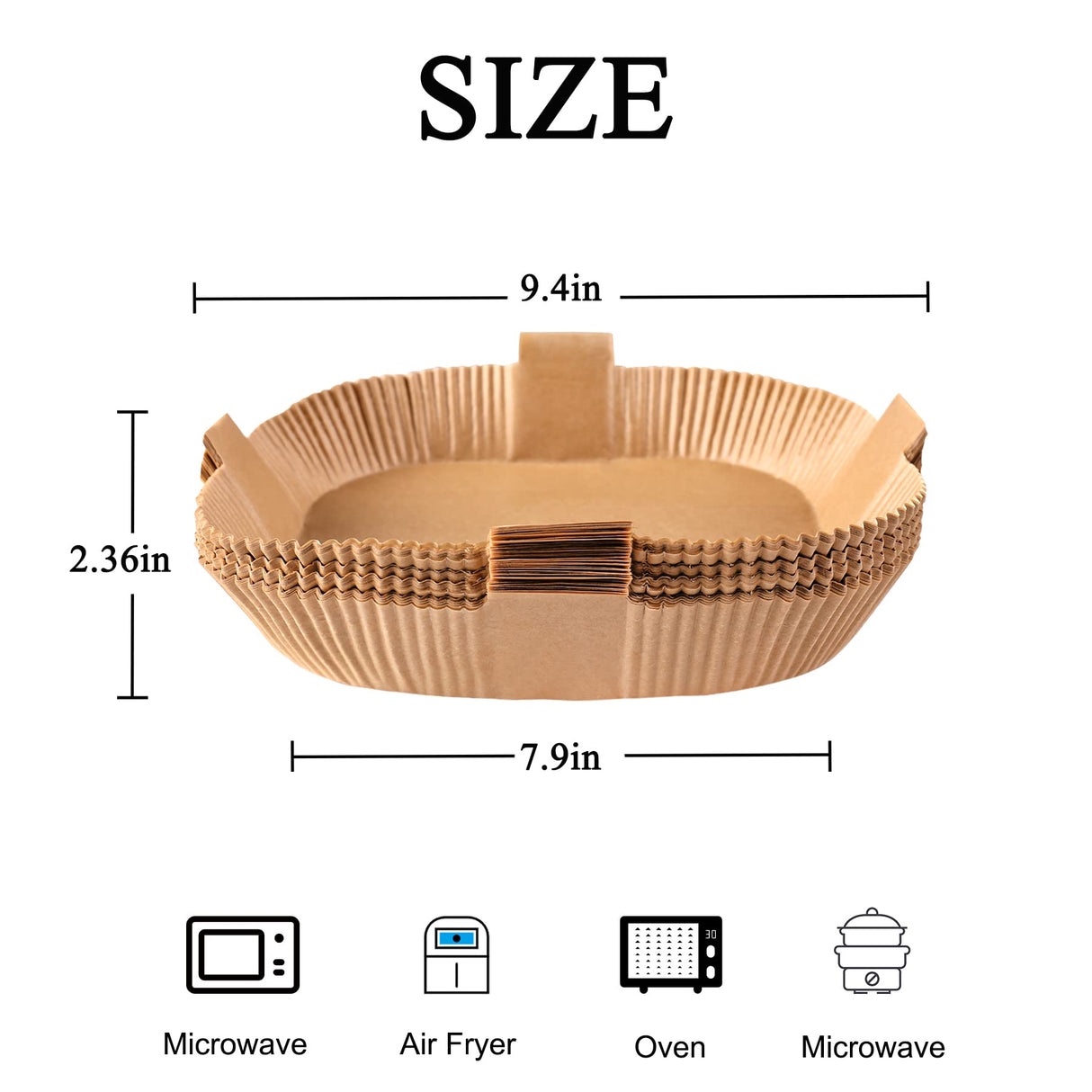 Air Fryer Disposable Paper Liner, Square Parchment Insert Non-Stick, Baking Food Grade Sheet for Aifryer Basket, Oven, Pan, Oil-proof, Water-proof, Papel Para Freidora De Aire(50PCS 7.9 Inch Natural) Gropecan