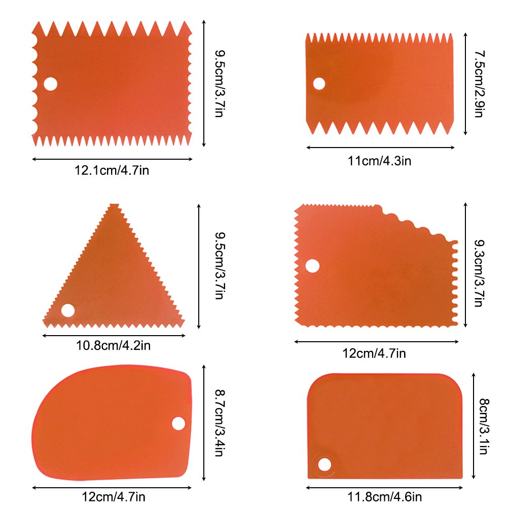 Cake Scraper Smoother Tool Set, DaKuan 12 pcs Cake Smoothing Cutter Plate Tool Combo, Cake Icing Scrapper Cake Edge Decorating Tool. DaKuan