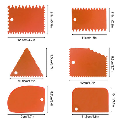 Cake Scraper Smoother Tool Set, DaKuan 12 pcs Cake Smoothing Cutter Plate Tool Combo, Cake Icing Scrapper Cake Edge Decorating Tool.
