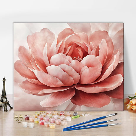 TUMOVO Paint by Numbers Kit for Adults Beginner - Vibrant Pink Flower Canvas Art, Color by Number for Adults with Botanical Floral Wall Decor, DIY Adult Painting Kits for Home Walls - 16"x20" TUMOVO