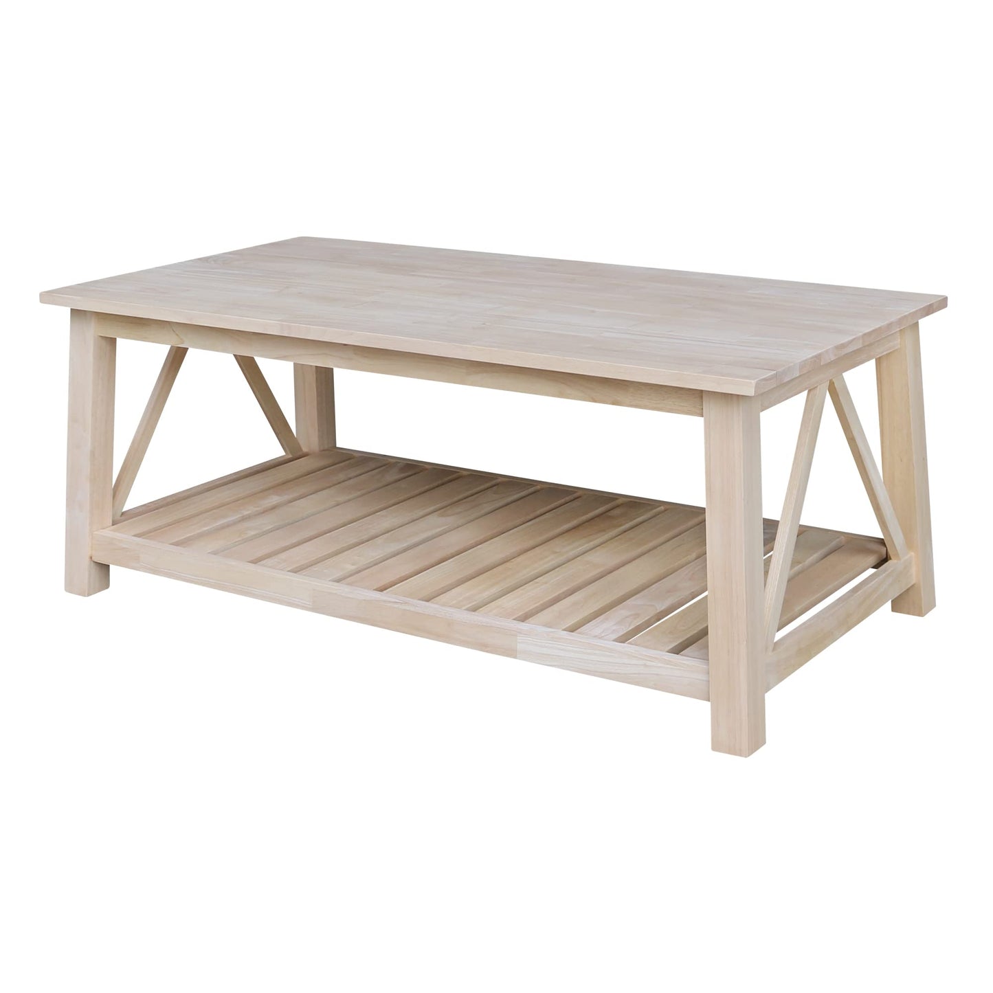 IC International Concepts Coffee Table, Unfinished - WoodArtSupply