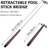 Sumind Retractable Pool Bridge Stick - Billiards Cue Bridge with Removable Head and Wooden Handle, Ideal for Pool Table Play(Brown) Sumind