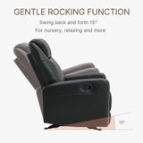 KISLOT Leather Recliner Chair, Manual Reclining Chair Glider Recliner with Adjustable Backrest/Footrest & Comfortable Armrest for Living Room Bedroom Home Theater Seating KISLOT