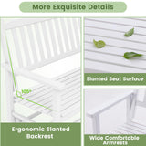 Giantex White Outdoor Glider Bench Chair for Two – Stylish & Sturdy Rocking Loveseat with Smooth Gliding Motion Giantex