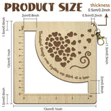 arricraft Wooden Knitting Needle Gauge, Pooled Love Pattern Spinning Control Card Cm and Inch Size Marked Hollow Crochet Ruler with Hole for Crochet Accessories arricraft