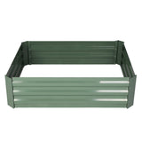 LUCKYERMORE Galvanized Raised Garden Bed Planter Box 4' x 3' x 1', Anti-Rust Coated Metal Garden Bed for Vegetables, Herbs, and Flowers - Outdoor Raised Planter Box, Green LUCKYERMORE