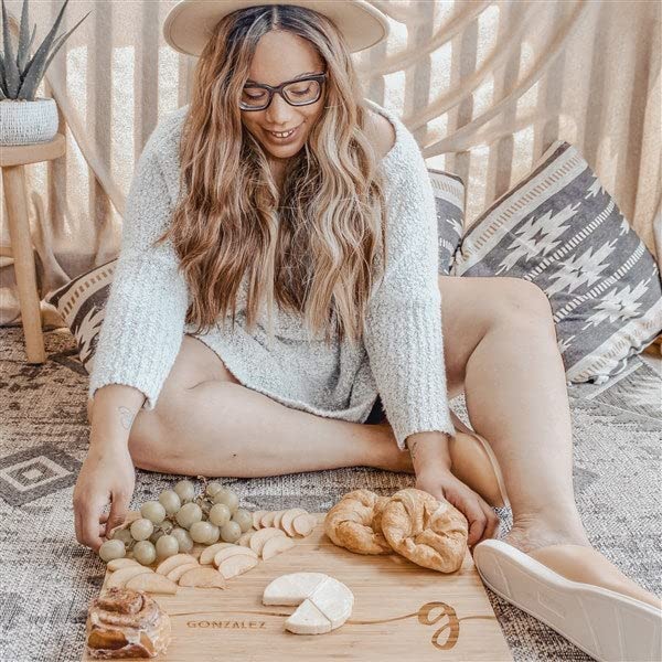 Script Initial Personalized Bamboo Cutting Board - Customizable Kitchen Gadgets, Ideal for Charcuterie Boards & Wedding Registry, Large Chopping Board with Unique Design, Gift for New Home 10" X 14" Personalization Universe