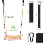 Classic Wooden Tree Swing Seat,Outdoor Tree Swing for Adults and Kids,Wooden Swing Seat with Strong Rope,Indoor/Outdoor Swing Seat for Garden, Patio, or Front Porch YAERSI