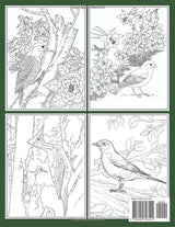 Songbirds Coloring Book: singing beautiful birds,flower cover design with scenery ,stress Relieving design relaxation. Majosta