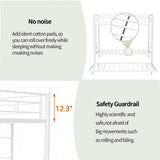 Zyerch Twin Over Twin with Trundle Bunk Bed Frame,Heavy Duty Solid Metal Bunkbed with 2 Ladders and Guardrail,Convertible Bunk Beds,No Box Spring Needed Twin Over Twin Beds Frame for Adults,White Zyerch