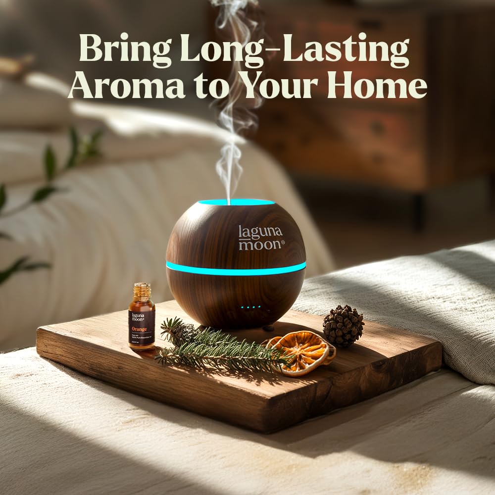 Essential Oils Set - Top 6 Blends for Diffusers, Home Care, Candle Making Scents, Fragrance, Aromatherapy, Humidifiers, Gifts - Peppermint, Tea Tree, Lavender, Eucalyptus, Lemongrass, Orange (10mL) Lagunamoon