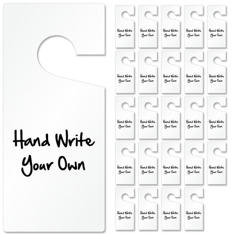 SmartSign (Pack of 25) Blank Write-On Door Knob Hanger Tags - 4" x 9", 15 mil Vinyl, White, Easy to Display, Made in USA SmartSign
